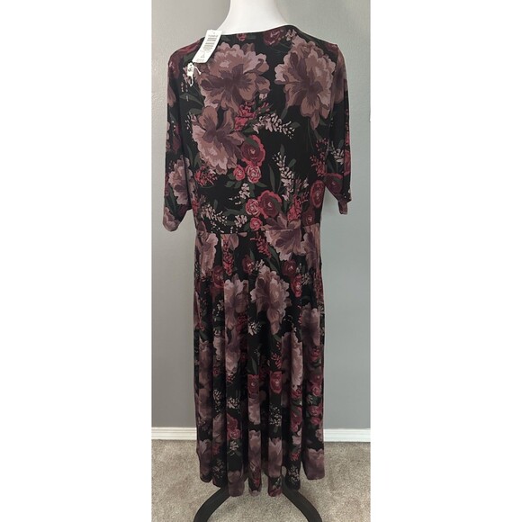 Torrid Size 2 (18-20) Floral Maxi Dress Short Sleeve Babydoll Boho Maxi NWT - Picture 3 of 6